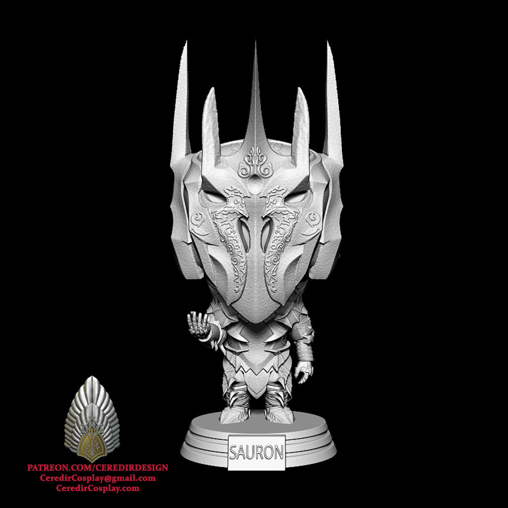 Sauron Pop Inspired Figurine lord of the rings 3D DIGITAL DOWNLOAD