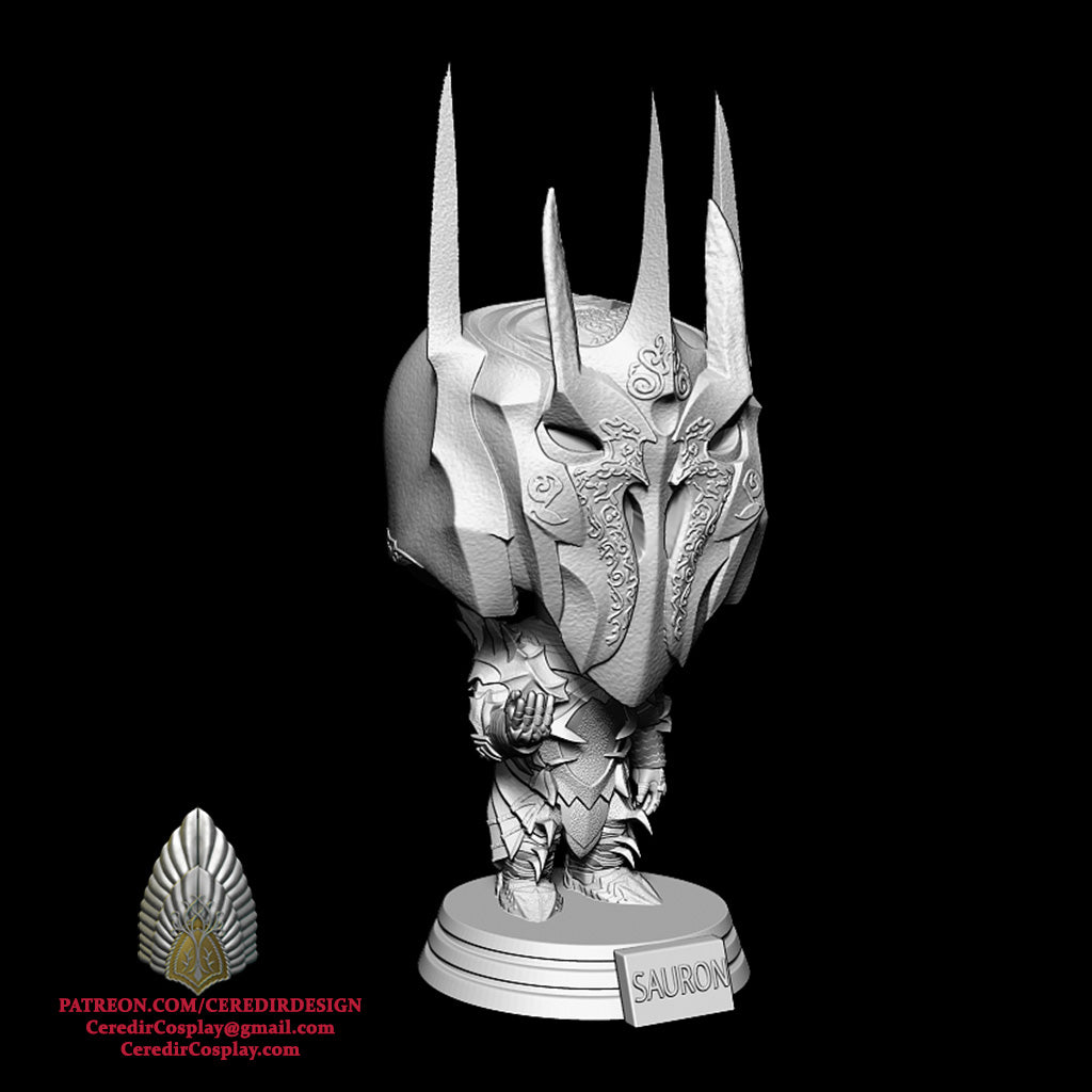 Sauron Pop Inspired Figurine lord of the rings 3D DIGITAL DOWNLOAD