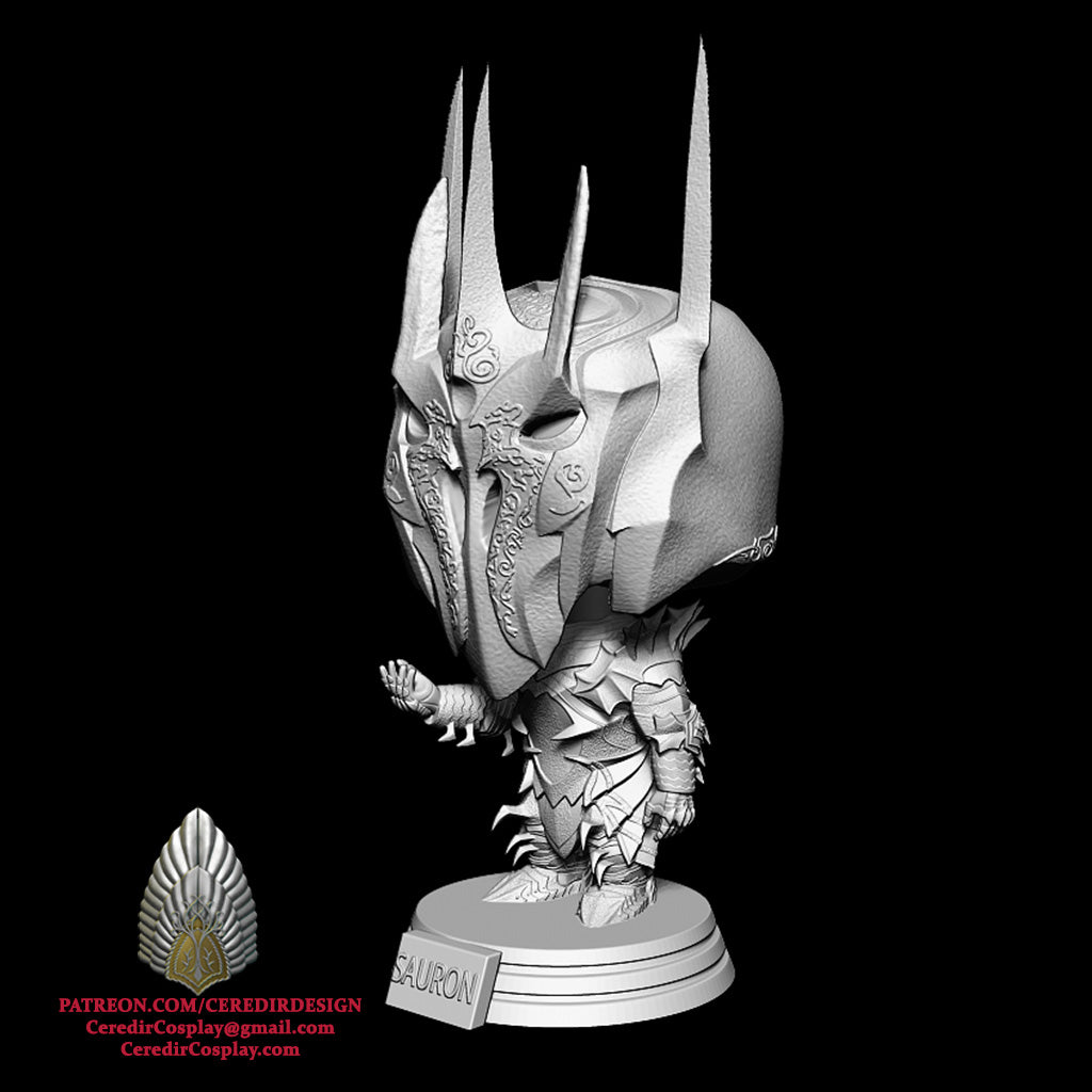 Sauron Pop Inspired Figurine lord of the rings 3D DIGITAL DOWNLOAD