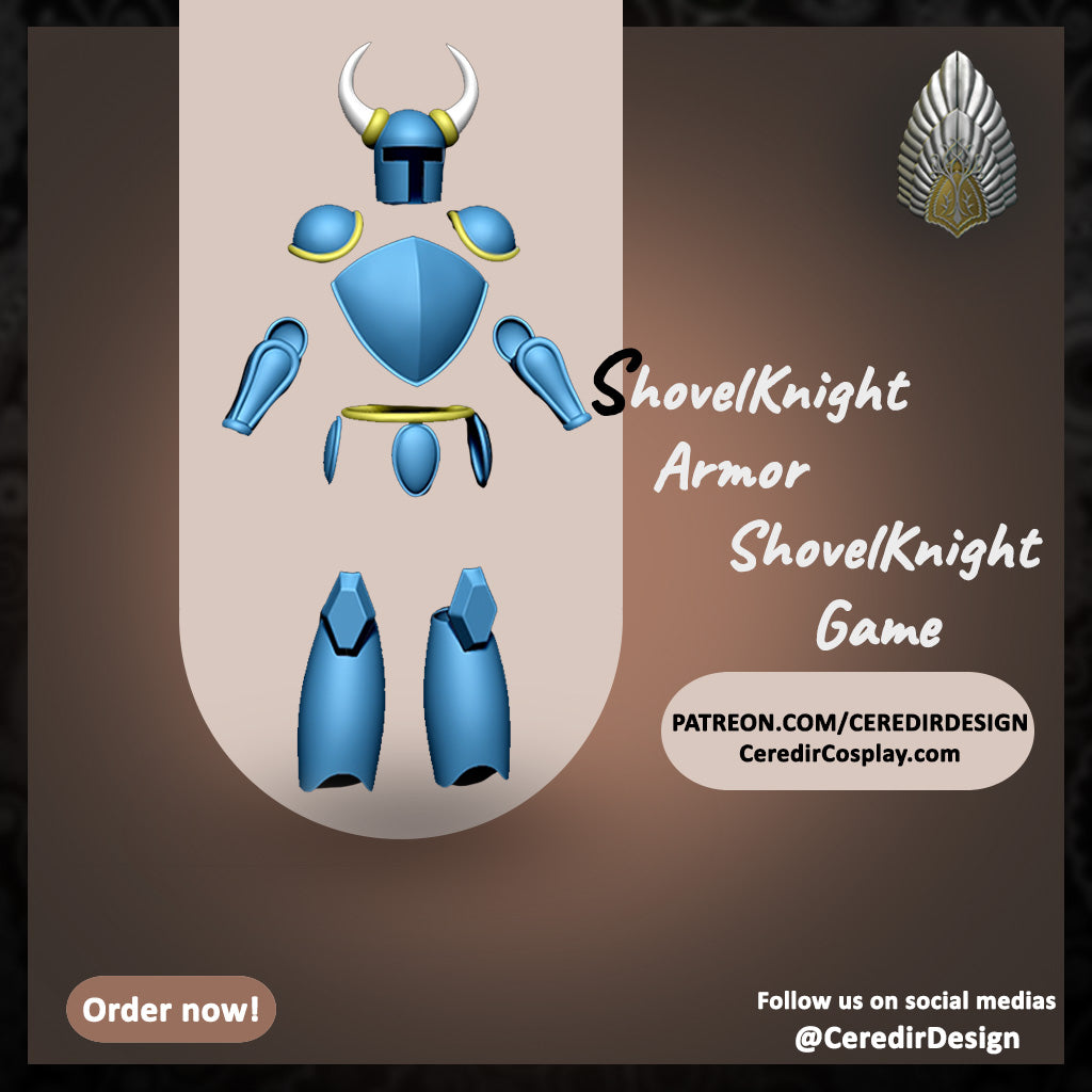 Shovel Knight Full Armour Set 3d Digital download