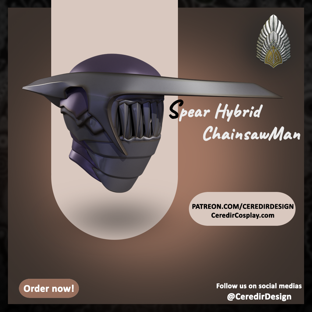 Spear Hybrid Helmet ChainsawMan 3d digital download