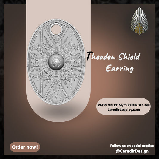 Theoden Earrings lord of the rings 3D DIGITAL DOWNLOAD