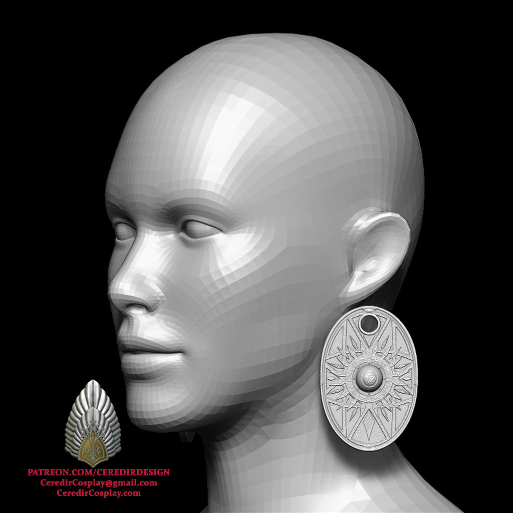 Theoden Earrings lord of the rings 3D DIGITAL DOWNLOAD