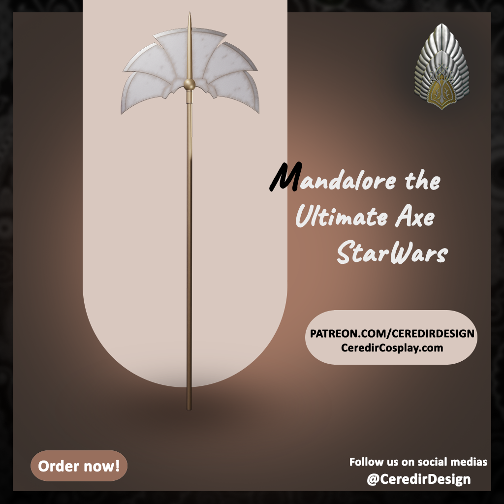 Mandalore the Ultimate Axe Star Wars  3d digital Download