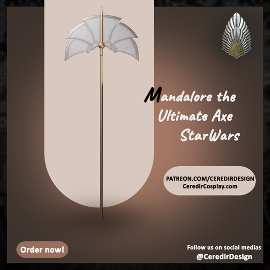 Mandalore the Ultimate Axe Star Wars  3d digital Download