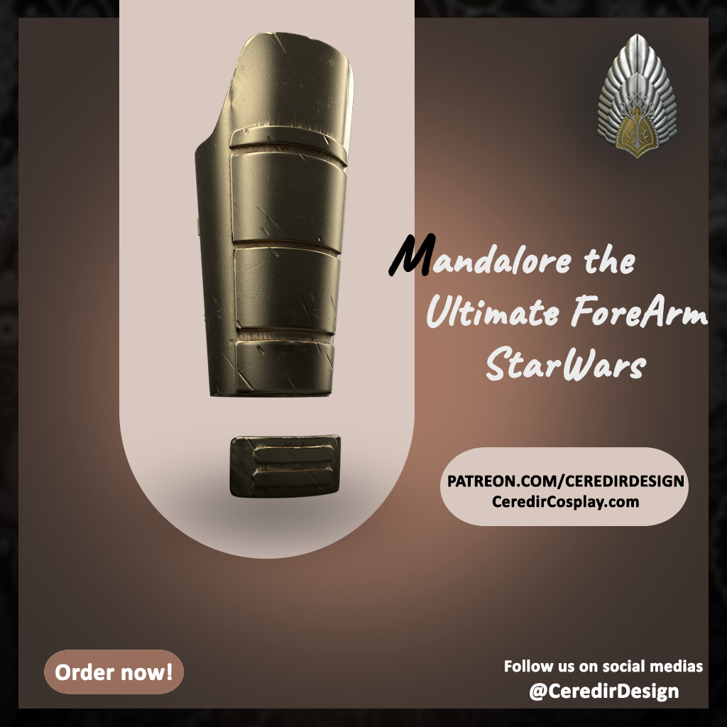 Mandalore the Ultimate forearm  star wars 3D digital dl