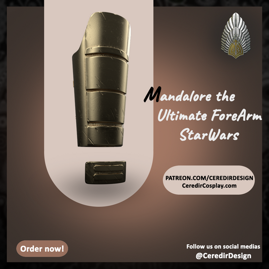 Mandalore the Ultimate forearm  star wars 3D digital dl