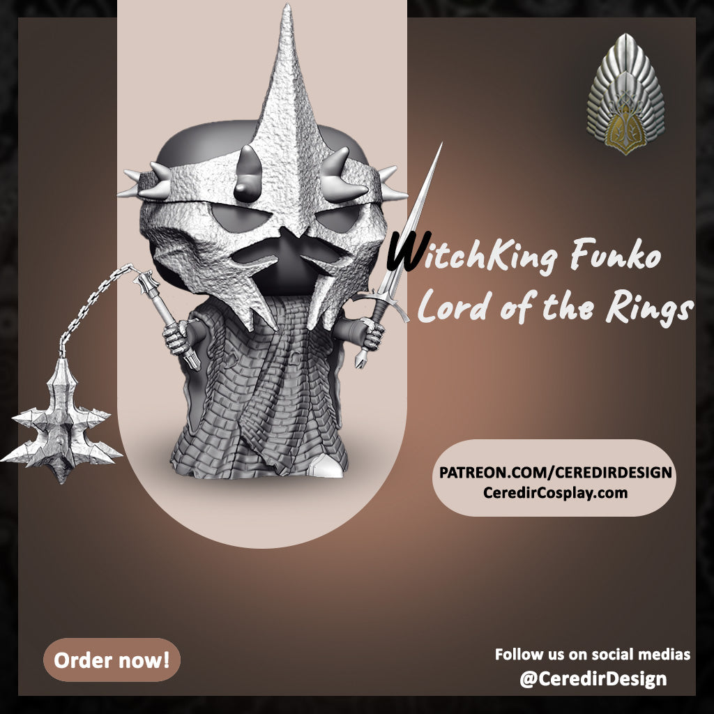 Witch King Funko inspired lord of the rings 3D DIGITAL DL