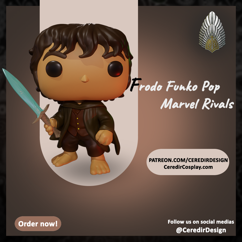 Frodo Funko Style Figurine lord of the rings 3D DIGITAL DOWNLOAD