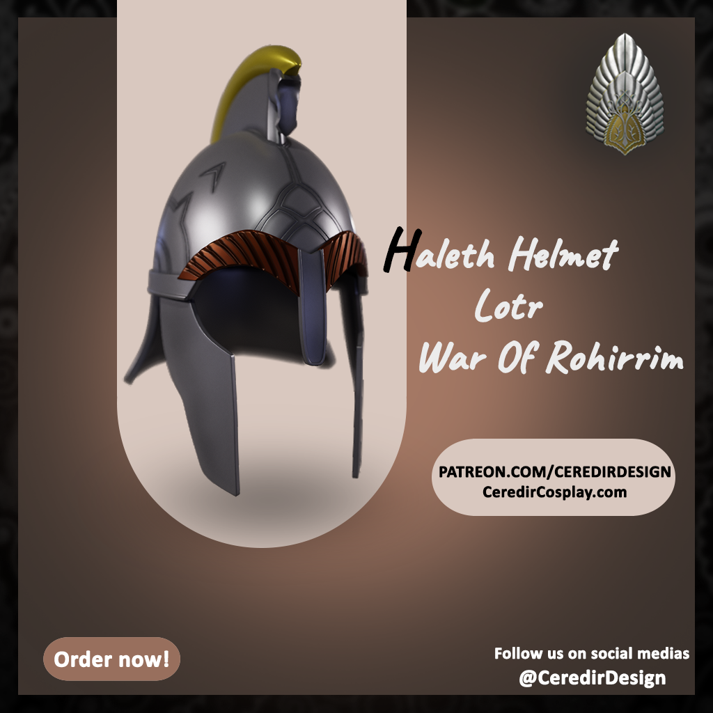 Haleth Rohan Helmet lord of the rings 3d digital download